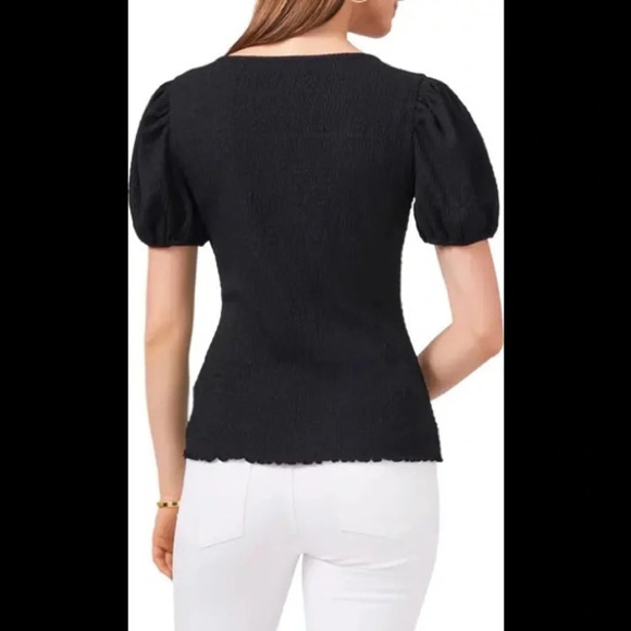 🎉🎉HOST PICK🎉🎉VINCE CAMUTO Puff Shoulder Top, Medium, Black, NWT - Picture 2 of 9